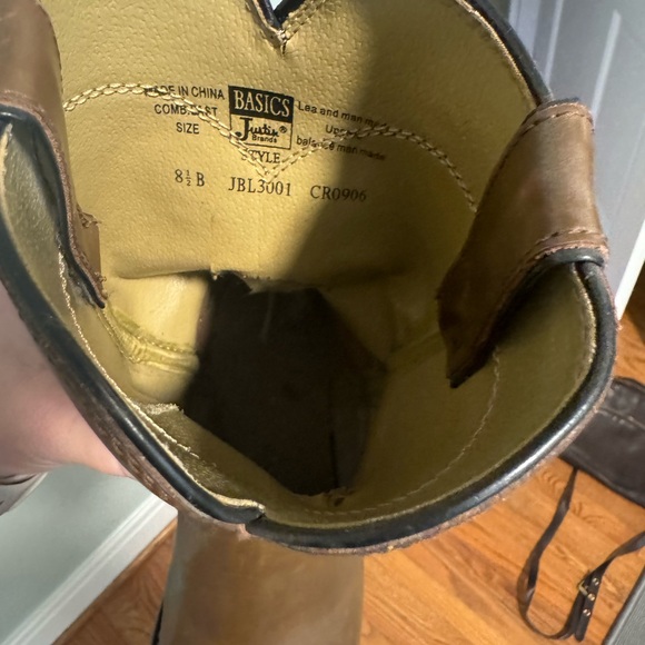 Justin Brown Leather Womens Boots - Picture 5 of 5